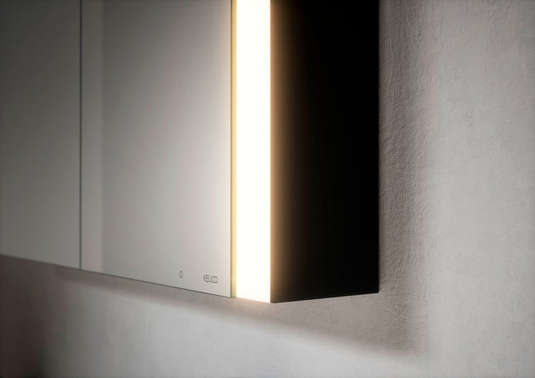 KEUCO Royal Mia Unterputz-LED-Spiegelschrank 120cm, 3 Türen, Seiten schwarz