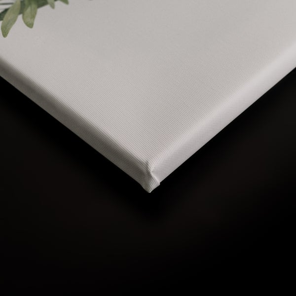 Detailansicht einer Leinwand auf Keilrahmen mit einer Ecke und Textilstruktur