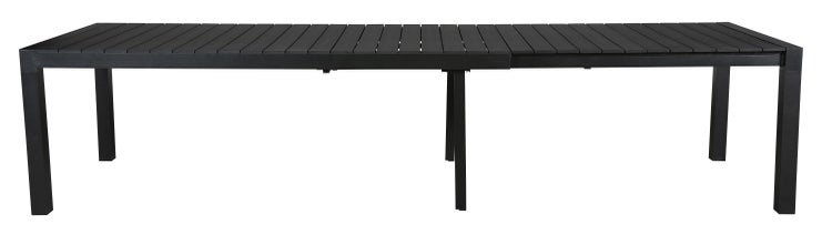 Grup Gartentisch, inkl. 2 Zusatzplatten 223-343 cm schwarz/schwarz. 343 X 100 X 76 cm
