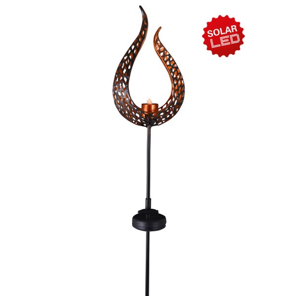 Dekorative Metall-Tischleuchte mit LED-Kerze