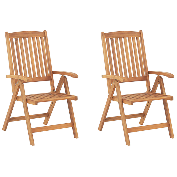 Bistro Set inkl. Kissen klappbar JAVA Akazienholz Dunkelrot