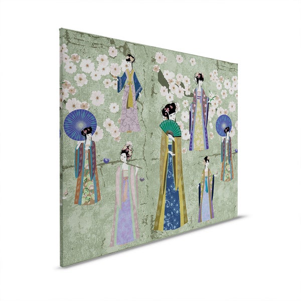 Dekorative Leinwand mit einem Muster von Frauen im traditionellen chinesischen Stil