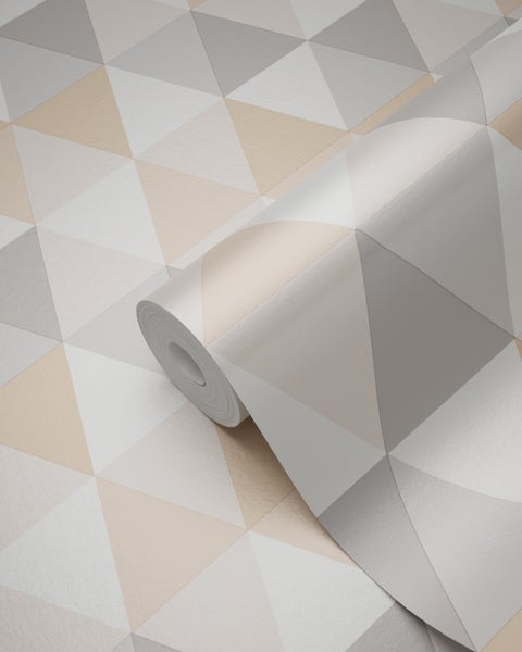 Origin Wallcoverings Tapete grafische Dreiecke Beige - 53 cm x 10.05 m - 347223