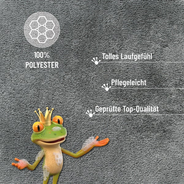 Teppich aus 100 Prozent Polyester mit Details zu hohem Laufkomfort, Pflegeleichtigkeit und geprüfter Top-Qualität.