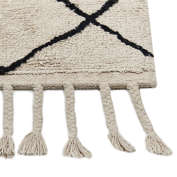 Teppich ERLER Hellbeige 140 x 200 cm Baumwolle