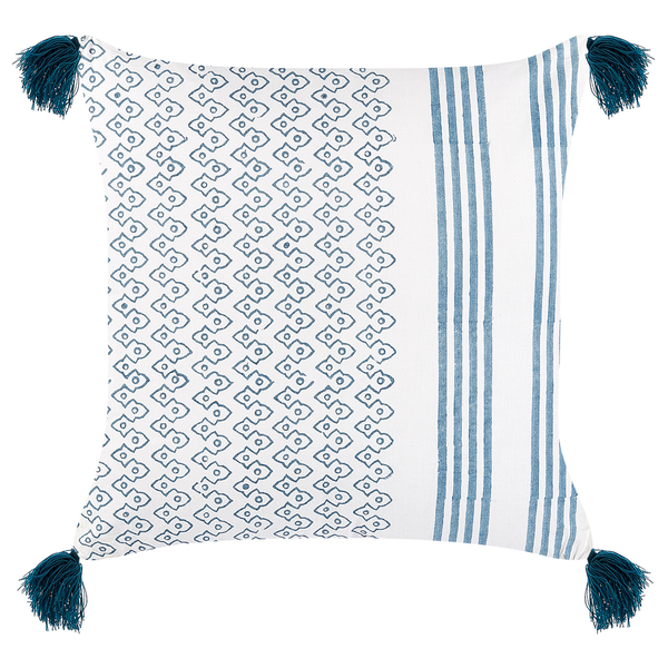 Dekokissen TILIA Baumwolle 45 x 45 cm Blau Geometrisches Muster