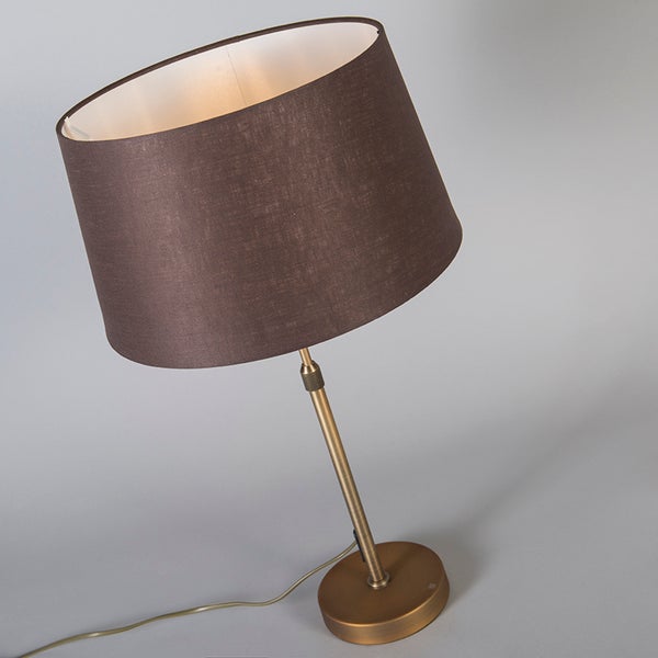 Tischlampe Bronze mit Schirm braun 35 cm verstellbar - Parte