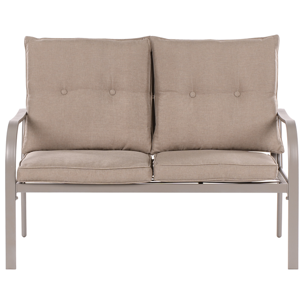 Lounge Set mit Tisch 4-Sitzer MESTRINO Metall Beige