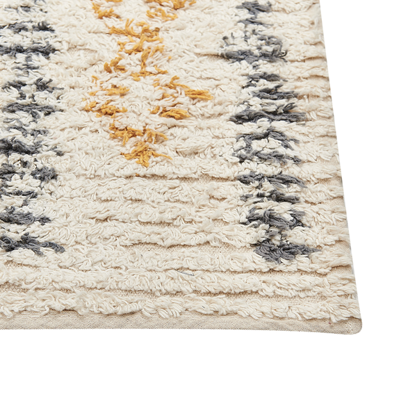 Teppich KADAPA Beige 140 x 200 cm Baumwolle