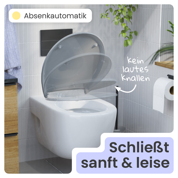 Wand-WC mit Absenkautomatik für sanftes und leises Schließen