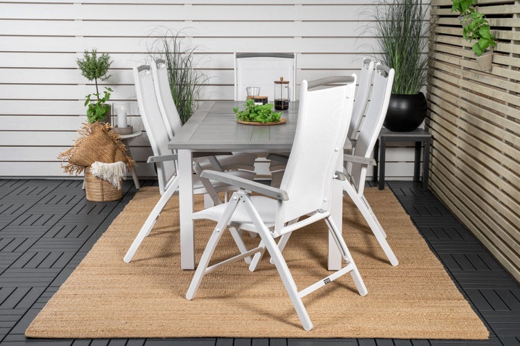 Albany Gartenstuhl 5 Pos. einstellbar weiß. 2er Set