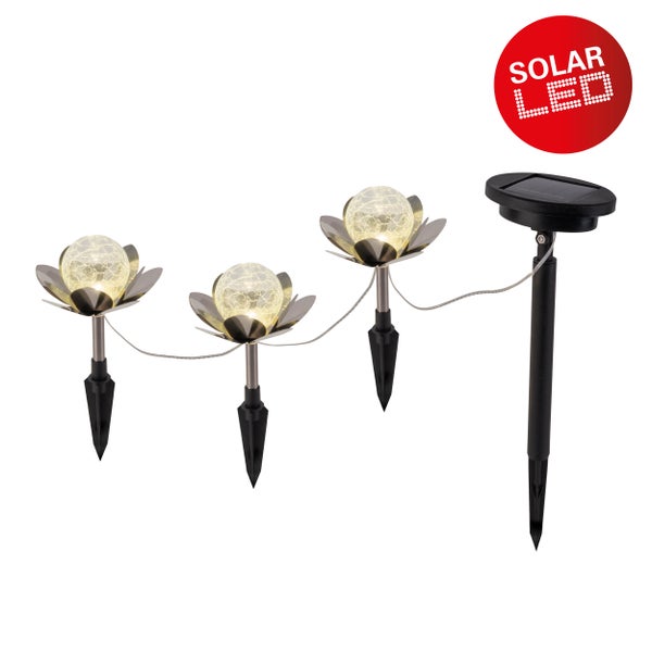 Solar LED Gartenleuchten im Lotus Design für den Außenbereich