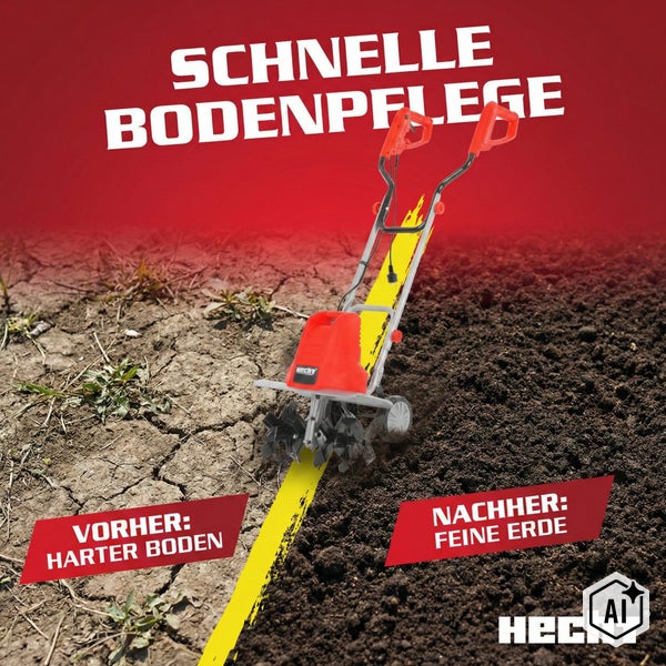 Elektro Bodenhacke von Hecht zur schnellen Bodenbearbeitung von hartem Boden zu feiner Erde