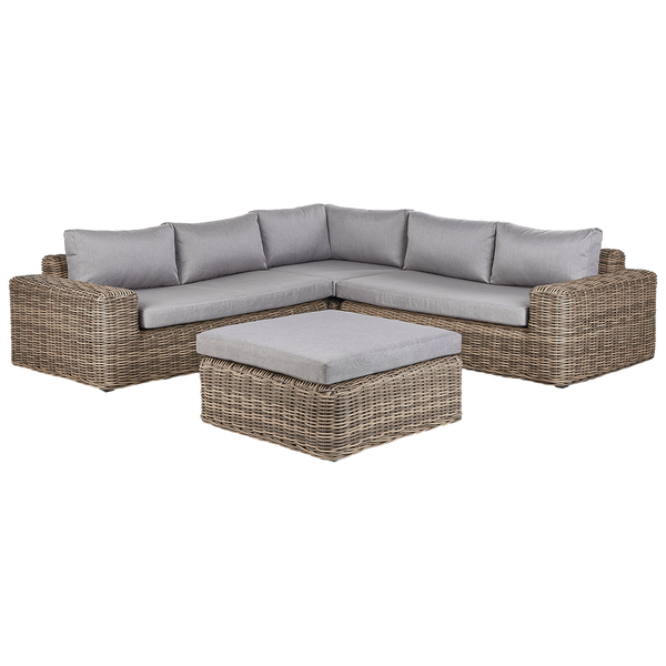Gartenmöbel Set Ecklounge mit Hocker