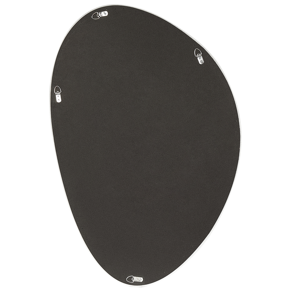 Rückseite eines asymmetrischen Spiegels mit Aufhängungen