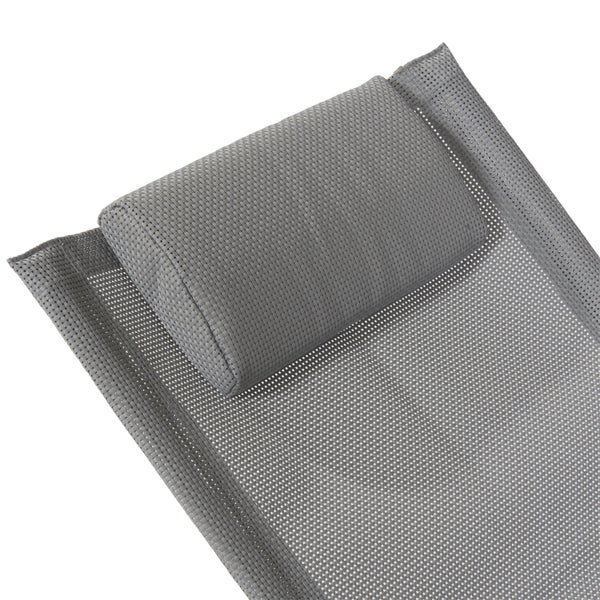 Schaukelstuhl Grau, klappbar, mit Kopfkissen, 175 x 80 x 90 cm