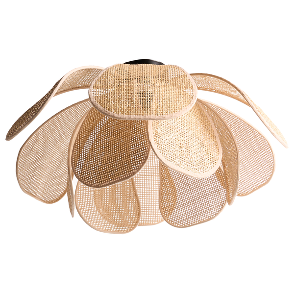 Deckenleuchte im Blumendesign aus Rattan