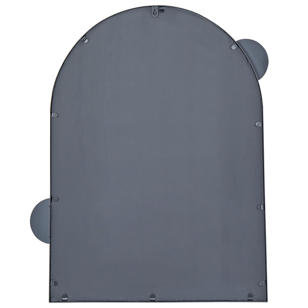 Rückansicht eines Spiegels im Bogenstil mit Aufhängevorrichtungen