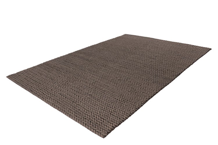 Flachflor Teppich Naoki Taupe Uni 80 x 150 cm