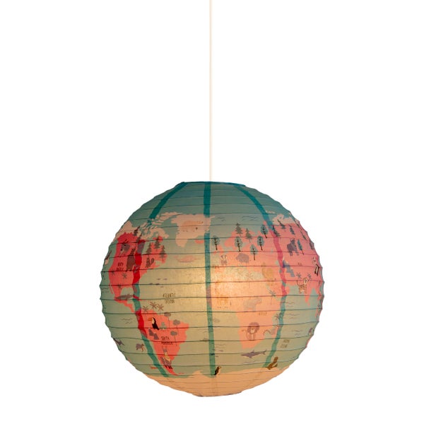 Hängeleuchte mit Weltkarte Design