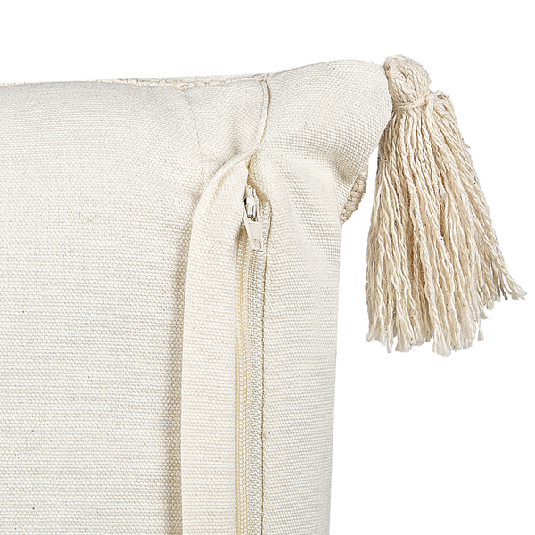 Dekokissen 2er Set LUPINUS Baumwolle 55 x 35 cm Hellbeige Geometrisches Muster
