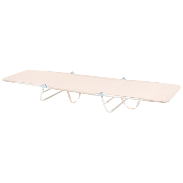 Campingliege mit Metallgestell und Stoffbezug