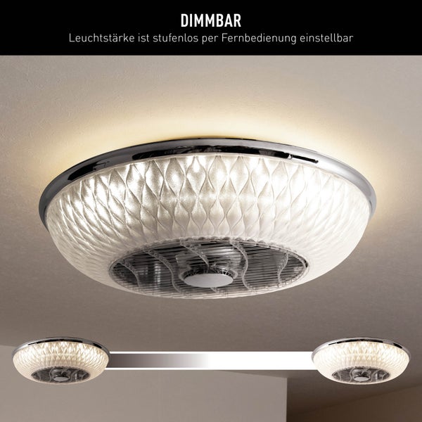 LED Deckenleuchte VIENTO mit Ventilator,  aus Metall und Kunststoff, mit integrierten LEDs, Beleuchtung für Wohnräume oder Büro