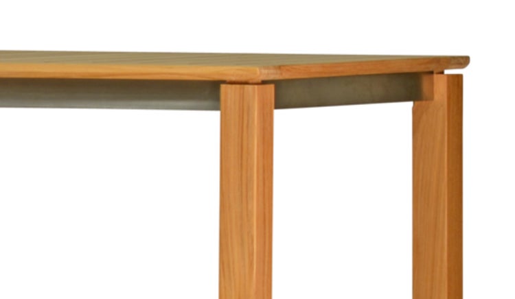 Gartentisch Teakholz Edelstahl 165 x 90 cm modern premium für Garten Terrasse
