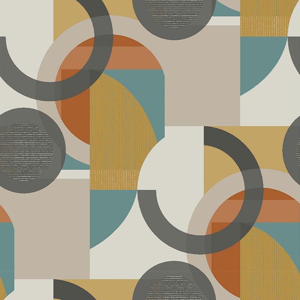 Next Vliestapete | Retro Shapes Geo - Orange - 10mx52cm