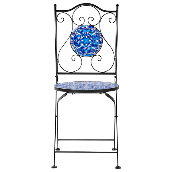 Gartensessel aus Metall mit Mosaikmuster