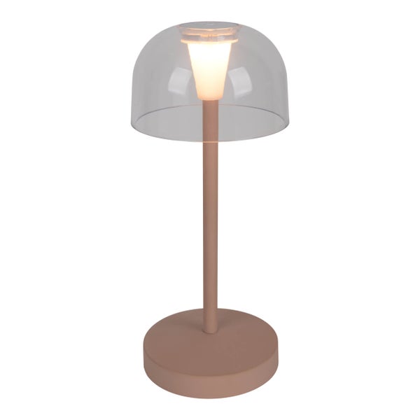 Tischleuchte mit transparentem Schirm