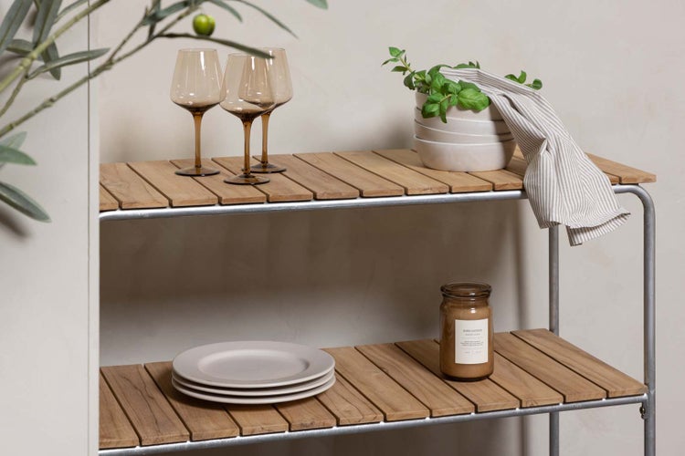 Holmsund Gartentisch Beistelltisch 100x40cm natur. 100 X 40 X 75 cm