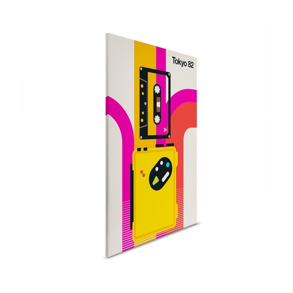 Wandbild mit Kassette und Kassettenabspielgerät Motiv