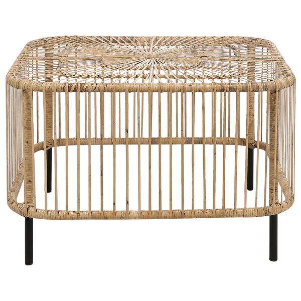 Outdoor Couchtisch CESENATICO Rattan Naturfarben