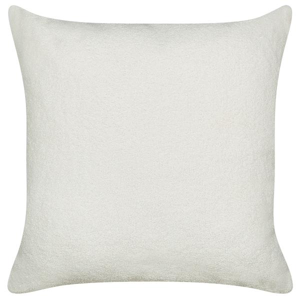 Dekokissen 2er Set LEUZEA Bouclé 60 x 60 cm Cremeweiß Ohne Muster