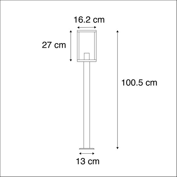 Moderne Außenleuchte schwarz mit Glas 100,5 cm Rotterdam HORNBACH