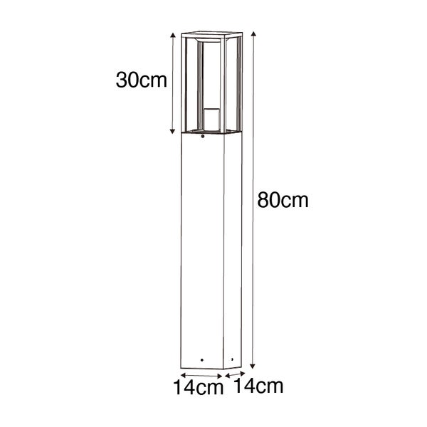 Industrielle stehende Außenlampe rostbraun 80 cm IP44 - Charlois