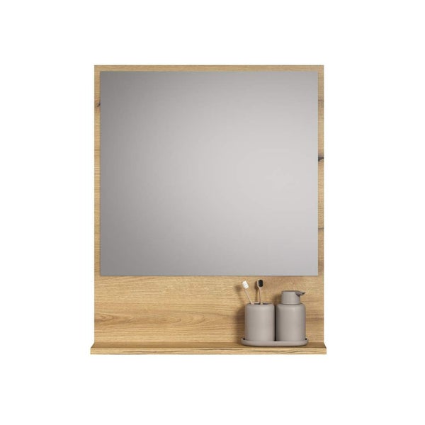 PureBliss Bad Spiegel 60cm mit Ablage Eiche dekor. 60 X 14 X 74 cm