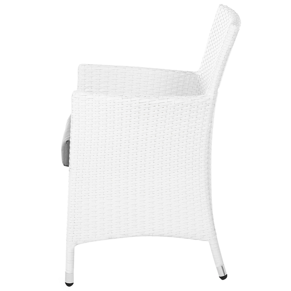Set mit 2 Stühlen und Sitzkissen ITALY Polyrattan Weiß