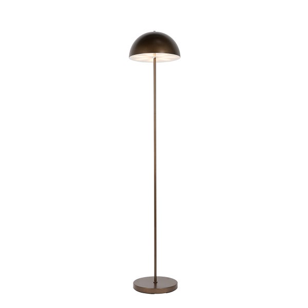 QAZQA - Modern AußenStehleuchte I Stehlampe I Standleuchte I Lampe I Leuchte dunkelbronze wiederaufladbar 3-stufig dimmbar - Keira Touch-funktion Dimmer I Dimmbar I Außenbeleuchtung - Kunststoff Rund