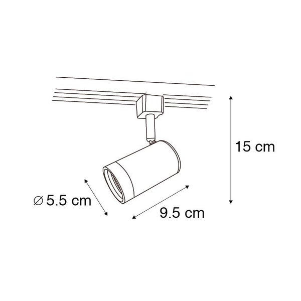 Moderner 1-Phasen-Schienenspot weiß - Jeana