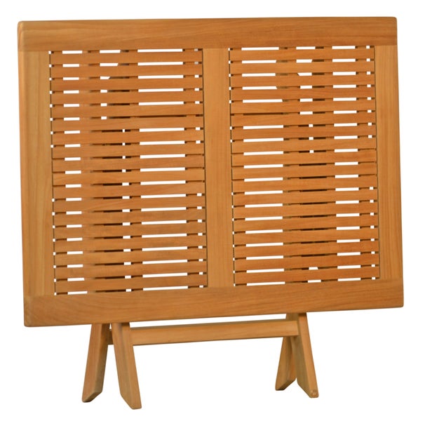 Teak Sitzgruppe 4 Gartenstühle klappbar und 1 Klapptisch 100 x 70 cm premium
