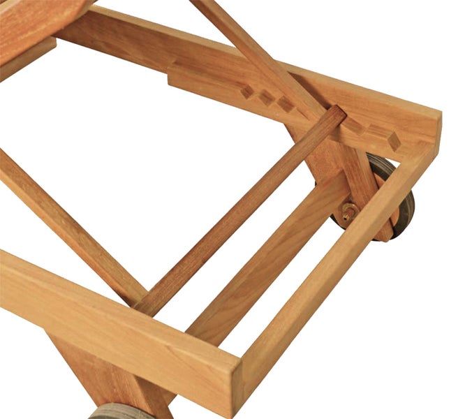 Teak Gartenliege modern wetterfest mit Rollen premium