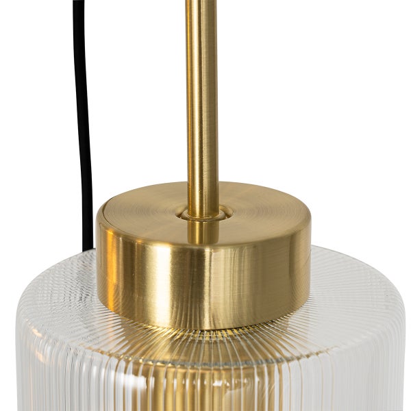 Art-Deco-Hängelampe Gold mit Glas 7-flammig - Laura