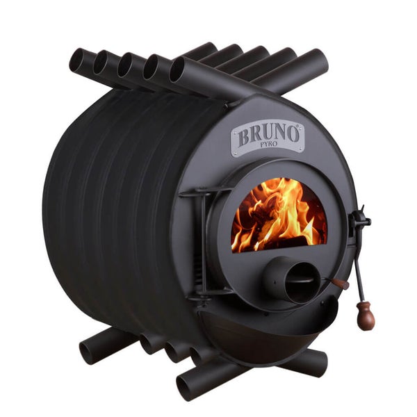 Bruno Pyrotechnik Holzofen mit Feuer