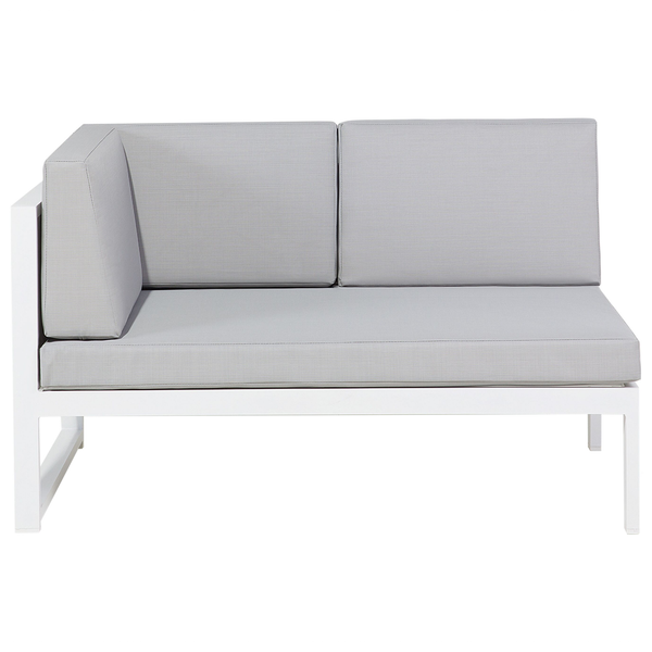 Garten Ecksofa mit Tisch 6-Sitzer CASTELLA linksseitig Metall Grau