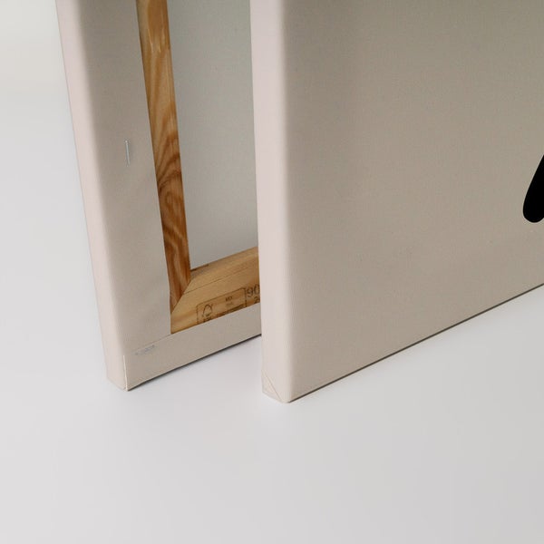 Detailansicht einer Leinwand mit Holzkeilrahmen