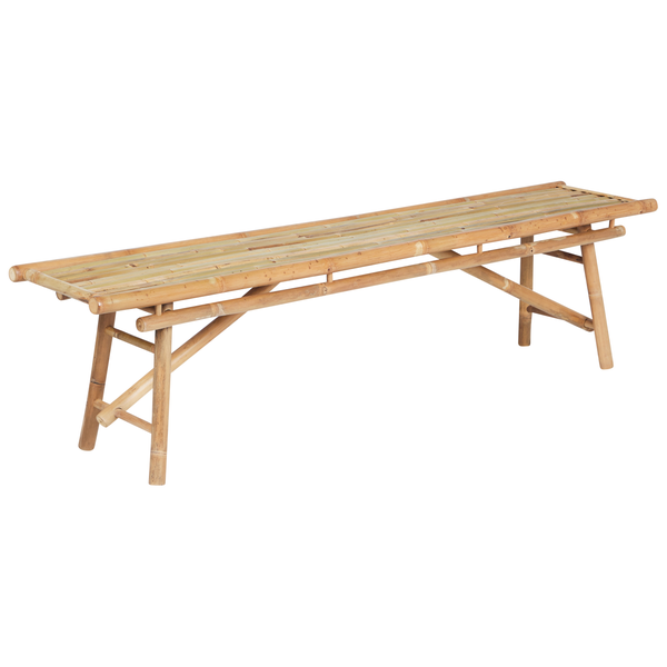 Gartenbänke 2er Set TINDARI 180 cm Bambusholz Hellbraun