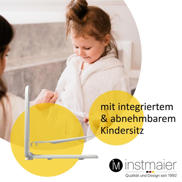 instmaier Family WC Sitz | TÜV geprüft | Toilettendeckel mit Absenkautomatik | Klobrille Weiß | Oval, mit herausnehmbarem Kinder-Einsatz | mit Schnellverschluss | Duroplast