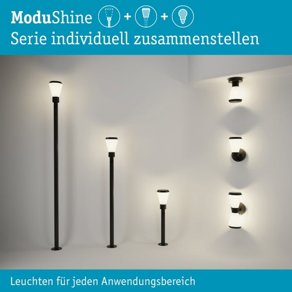 Moderne Wandleuchte mit geriffeltem Leuchtenglas und schwarzer Halterung